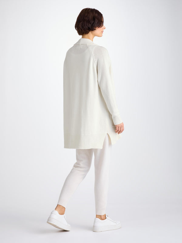 Derek Rose Women's Cardigan Nina Cashmere White White