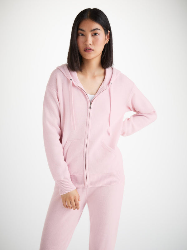 Derek Rose Women's Hoodie And Track Pants Set Daphne Cashmere Ice Pink Ice Pink