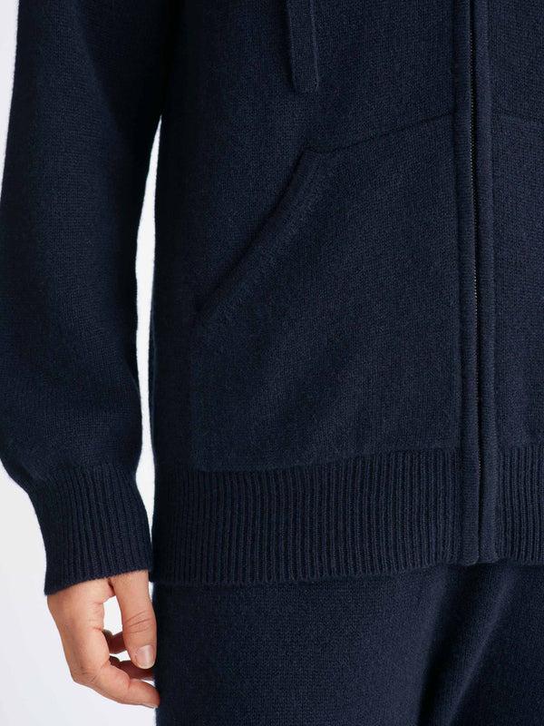 Derek Rose Women's Hoodie And Track Pants Set Daphne Cashmere Navy Navy