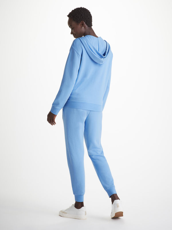 Derek Rose Women's Hoodie Quinn Cotton Modal Cornflower Blue Cornflower Blue