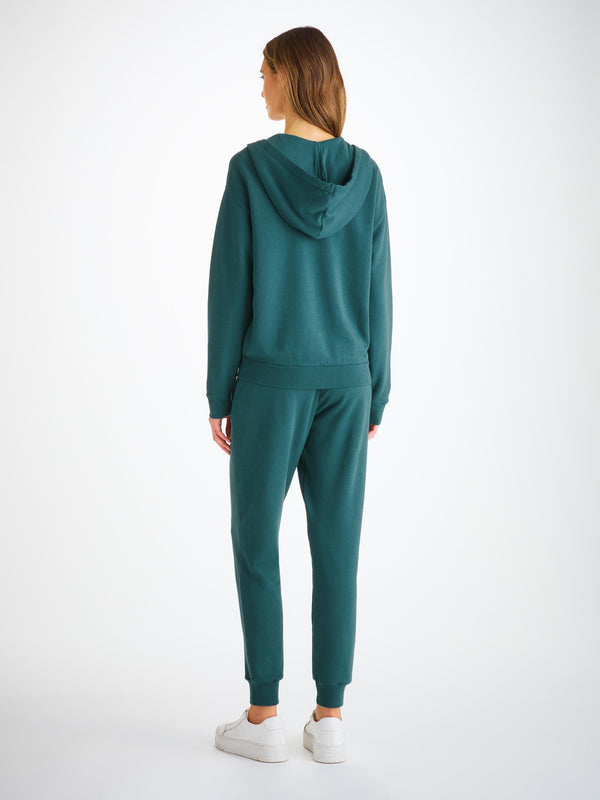 Derek Rose Women's Hoodie Quinn Cotton Modal Pine Green Pine Green