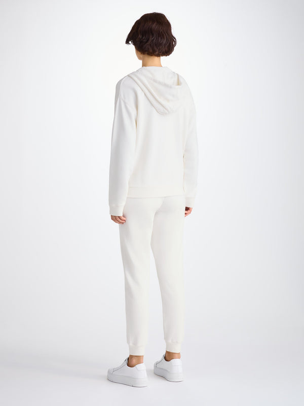 Derek Rose Women's Hoodie Quinn Cotton Modal White White