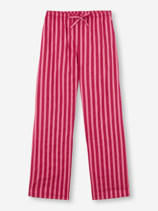 Derek Rose Women's Lounge Pants Capri 25 Cotton Batiste Pink Pink