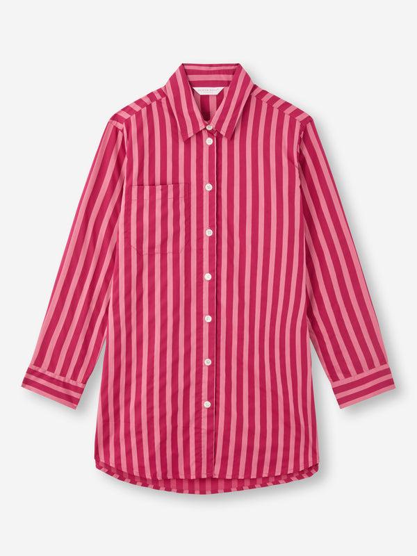 Derek Rose Women's Nightshirt Capri 25 Cotton Batiste Pink Pink