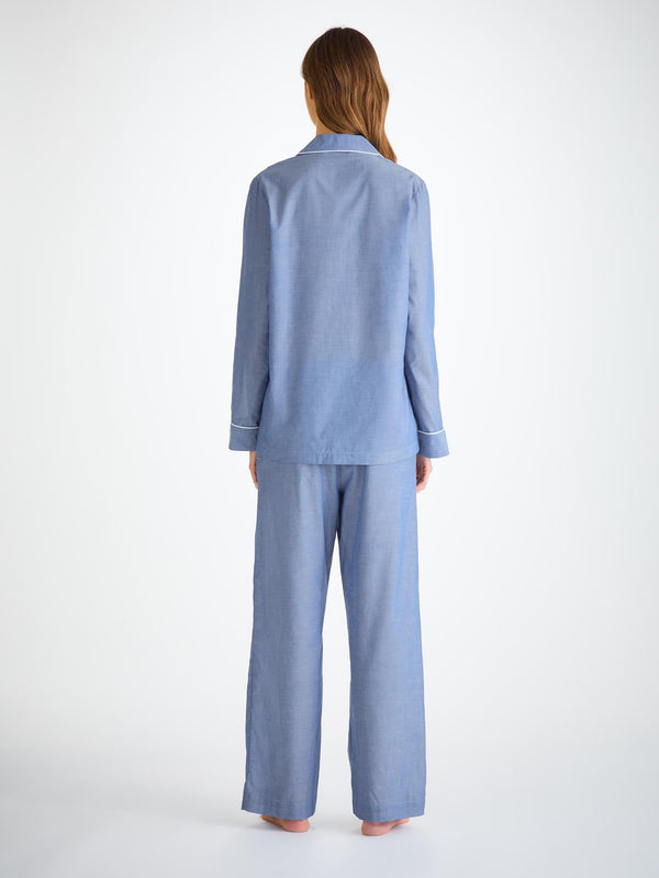 Derek Rose Women's Pajamas Amalfi Cotton Batiste Denim Denim