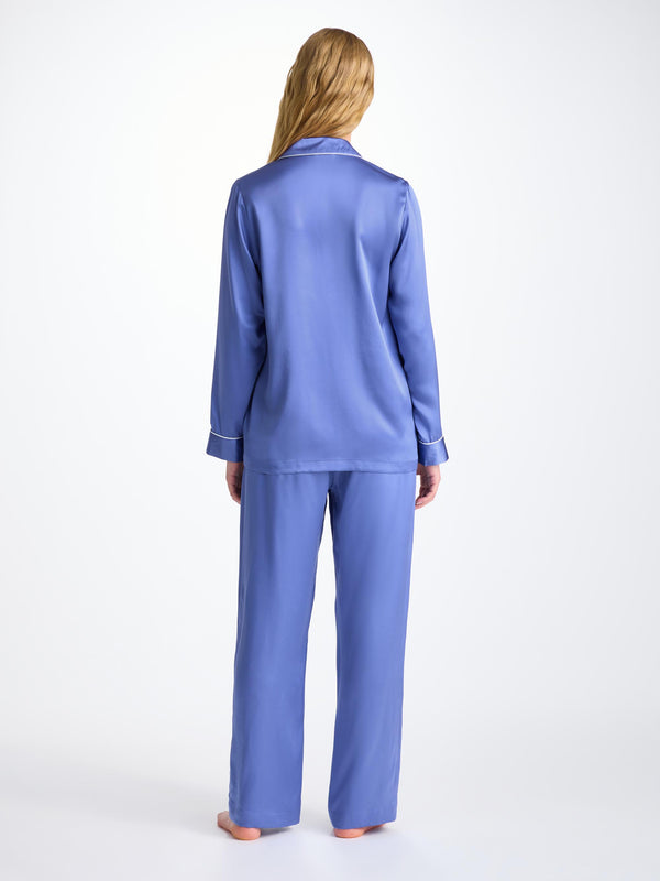 Derek Rose Women's Pajamas Bailey Silk Satin Amethyst Amethyst