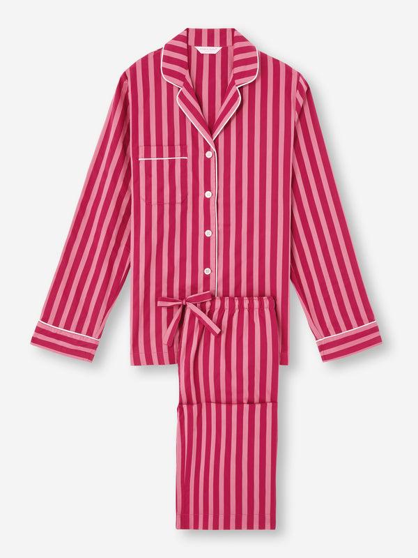 Derek Rose Women's Pajamas Capri 25 Cotton Batiste Pink Pink