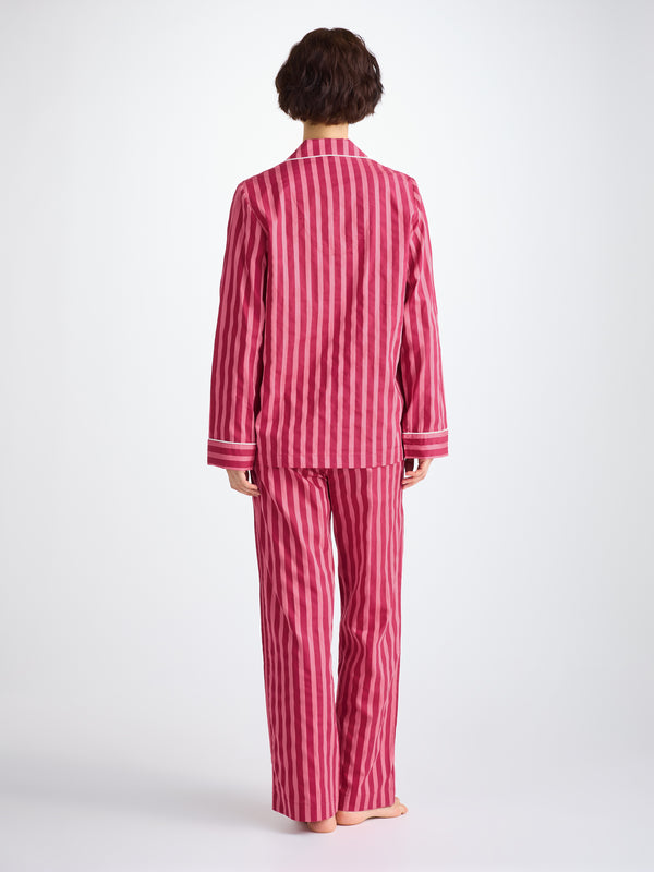 Derek Rose Women's Pajamas Capri 25 Cotton Batiste Pink Pink