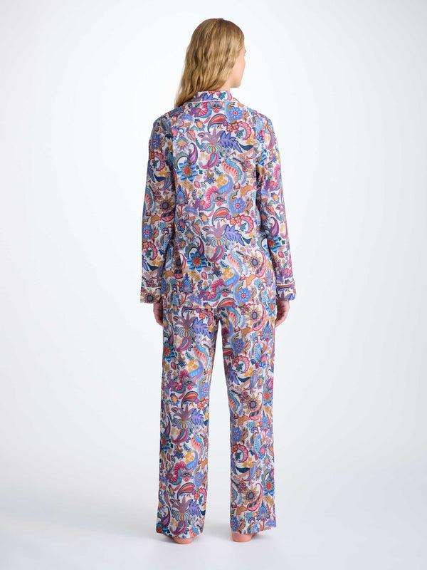 Derek Rose Women's Pajamas Cotton Batiste Multi Jungle Paisley Print Multi