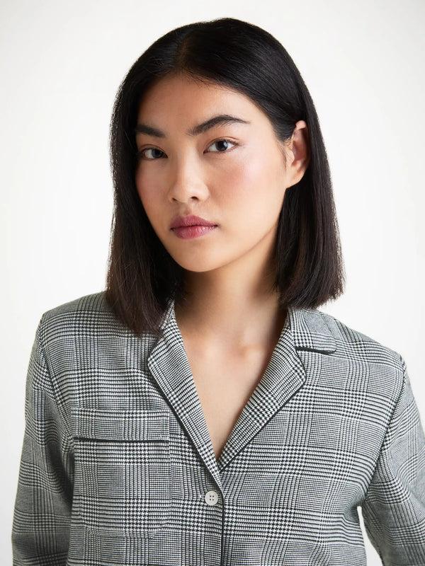 Derek Rose Women's Pajamas Kelburn 42 Brushed Cotton Black Black