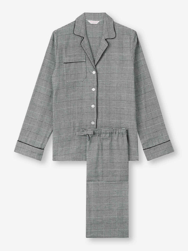 Derek Rose Women's Pajamas Kelburn 42 Brushed Cotton Black Black