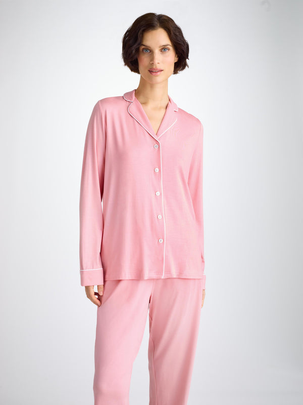 Derek Rose Women's Pajamas Lara Micro Modal Stretch Ballet Pink Ballet Pink