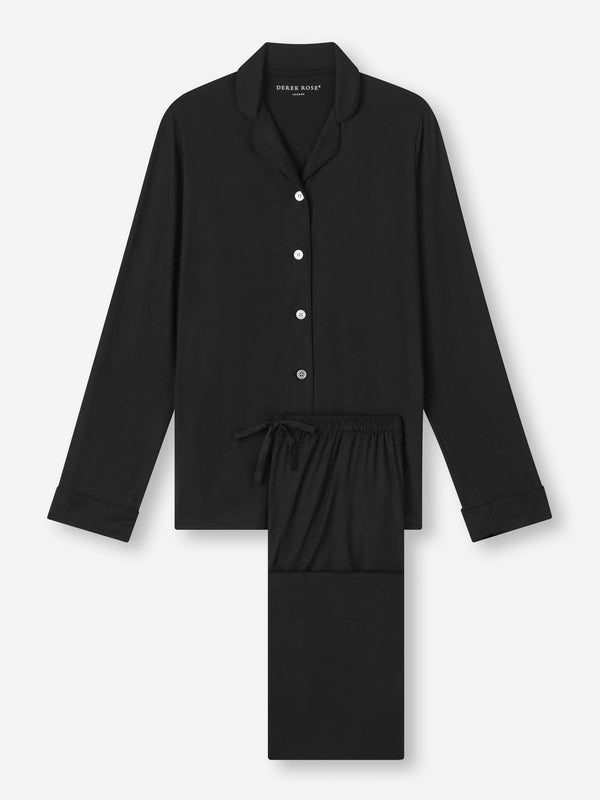 Derek Rose Women's Pajamas Lara Micro Modal Stretch Black Black