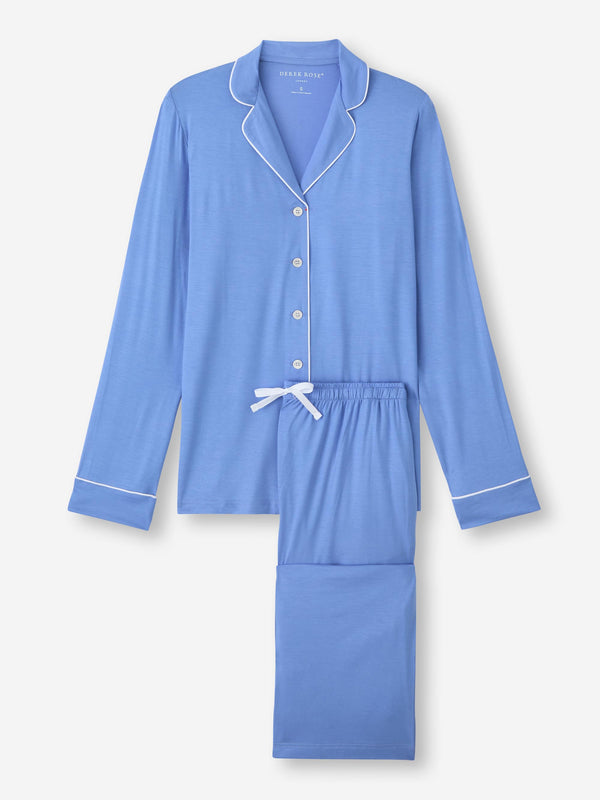 Derek Rose Women's Pajamas Lara Micro Modal Stretch Cornflower Blue Cornflower Blue