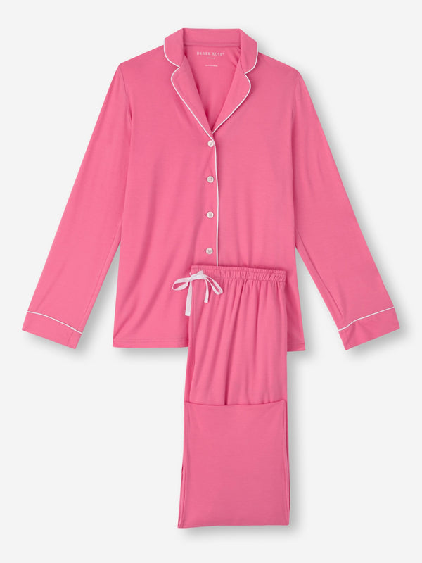 Derek Rose Women's Pajamas Lara Micro Modal Stretch Flamingo Pink Flamingo Pink