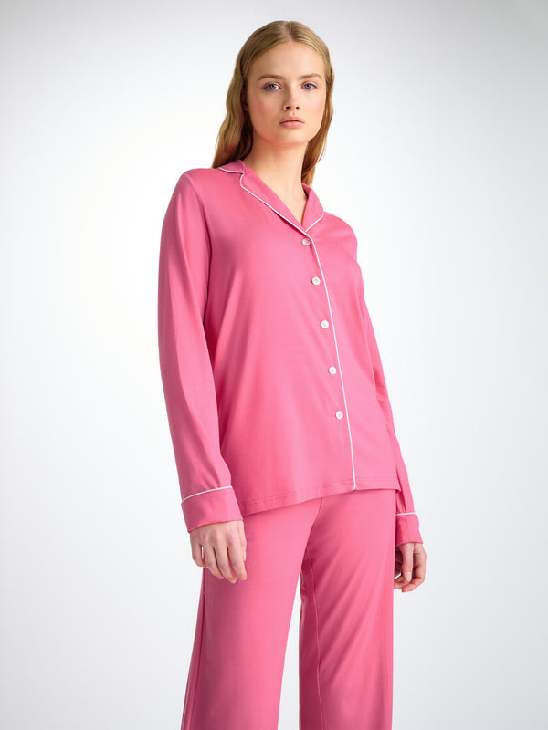 Derek Rose Women's Pajamas Lara Micro Modal Stretch Flamingo Pink Flamingo Pink