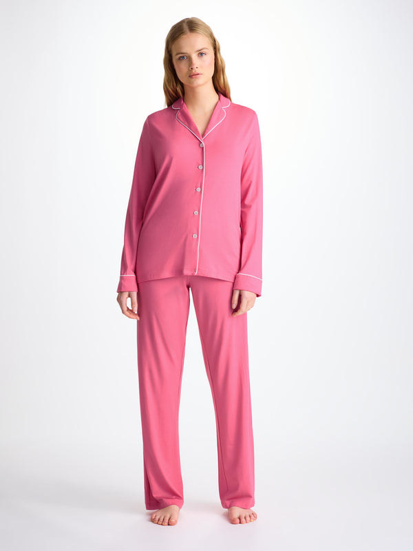 derek rose Women's Pajamas Lara Micro Modal Stretch Flamingo Pink Flamingo Pink
