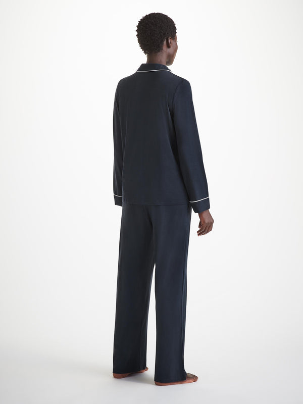 Derek Rose Women's Pajamas Lara Micro Modal Stretch Navy Navy