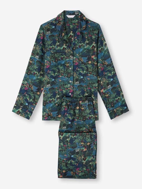 Derek Rose Women's Pajamas Silk Satin Multi Midnight Jungle Print Multi