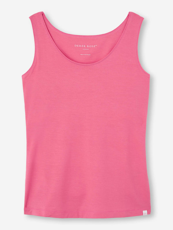 Derek Rose Women's Support Vest Lara Micro Modal Stretch Flamingo Pink Flamingo Pink