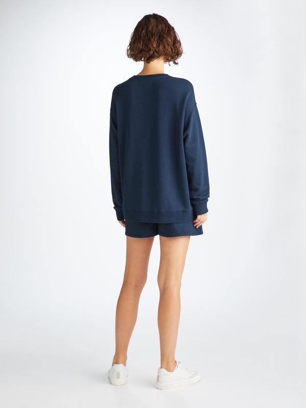 Derek Rose Women's Sweat Shorts Quinn Cotton Modal Navy Navy