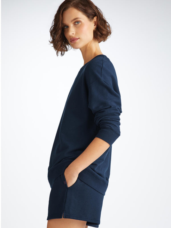 derek rose Women's Sweat Shorts Quinn Cotton Modal Navy Navy