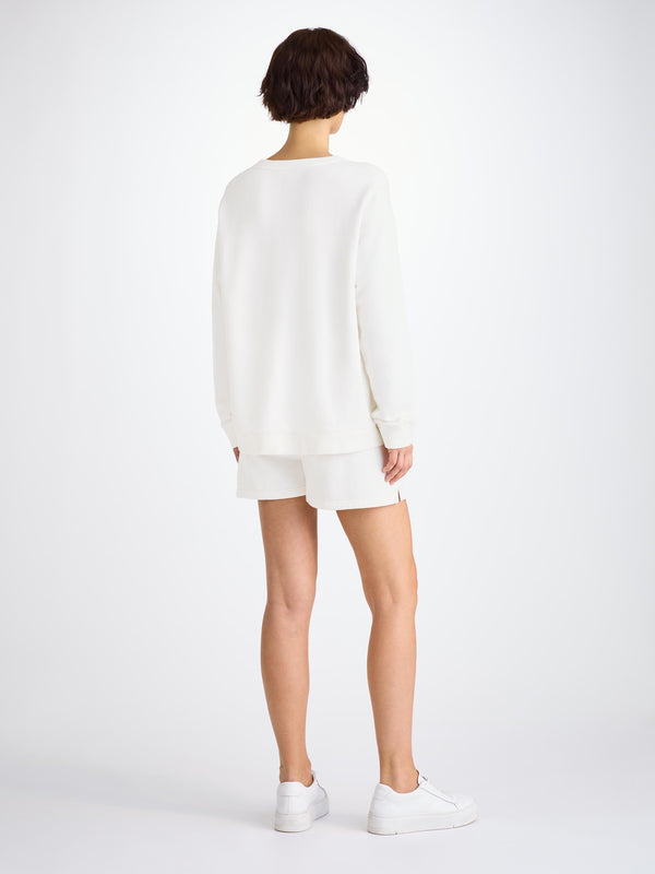 Derek Rose Women's Sweat Shorts Quinn Cotton Modal White White