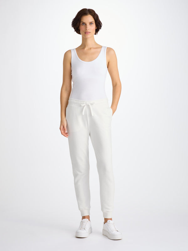 Derek Rose Women's Sweatpants Quinn Cotton Modal White White