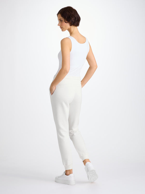 Derek Rose Women's Sweatpants Quinn Cotton Modal White White