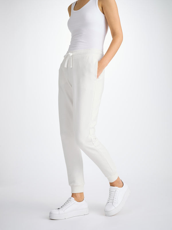 derek rose Women's Sweatpants Quinn Cotton Modal White White