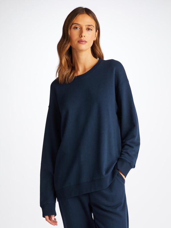 derek rose Women's Sweatshirt Quinn Cotton Modal Navy Navy