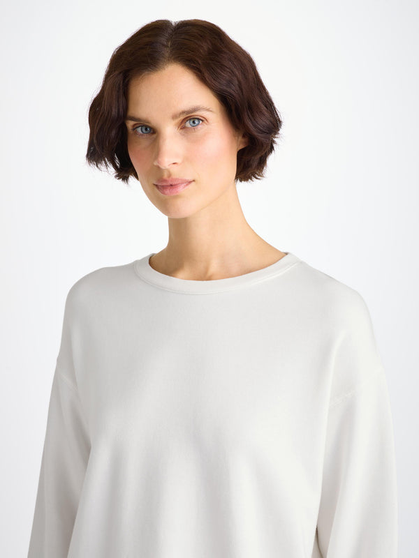 derek rose Women's Sweatshirt Quinn Cotton Modal White White