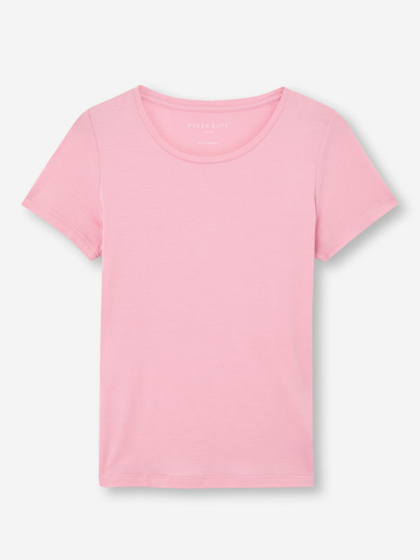 Derek Rose Women's T-Shirt Lara Micro Modal Stretch Ballet Pink Ballet Pink