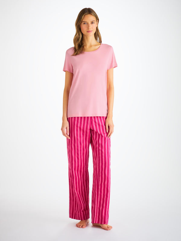 Derek Rose Women's T-Shirt Lara Micro Modal Stretch Ballet Pink Ballet Pink