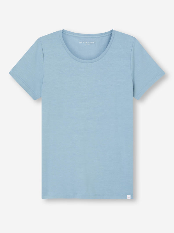 Derek Rose Women's T-Shirt Lara Micro Modal Stretch Cloud Blue Cloud Blue