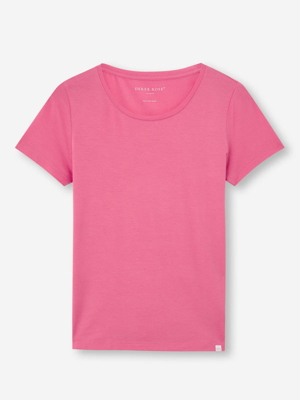 Derek Rose Women's T-Shirt Lara Micro Modal Stretch Flamingo Pink Flamingo Pink