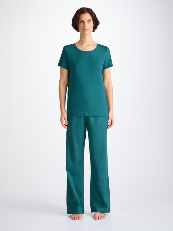 Derek Rose Women's T-Shirt Lara Micro Modal Stretch Jungle Green Jungle Green