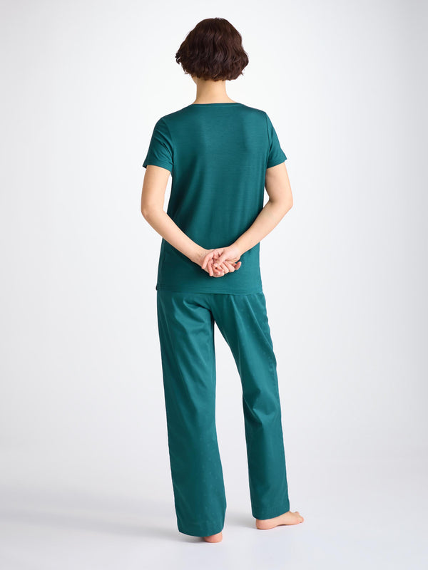 Derek Rose Women's T-Shirt Lara Micro Modal Stretch Jungle Green Jungle Green