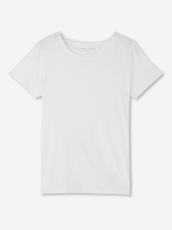 Derek Rose Women's T-Shirt Lara Micro Modal Stretch White White