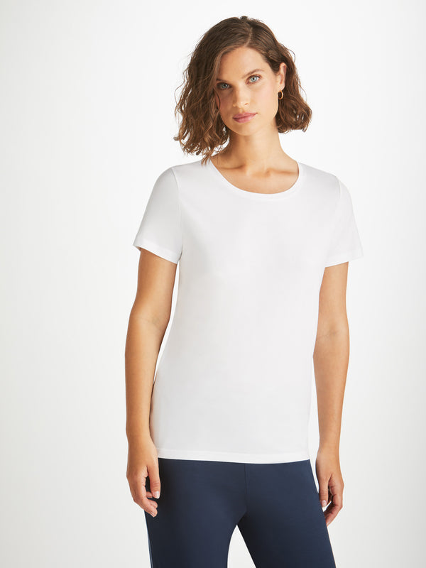 Derek Rose Women's T-Shirt Lara Micro Modal Stretch White White