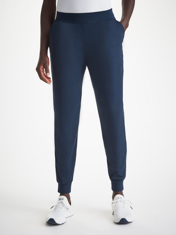 derek rose Women's Track Pants Basel Micro Modal Stretch Navy Navy