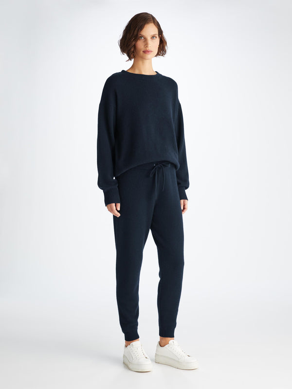 Derek Rose Women's Track Pants Daphne Cashmere Navy Navy