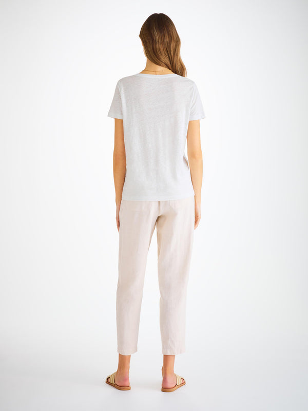 Derek Rose Women's V-Neck T-Shirt Jordan Linen White White