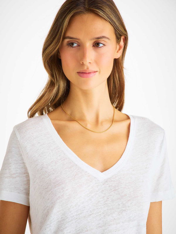 derek rose Women's V-Neck T-Shirt Jordan Linen White White