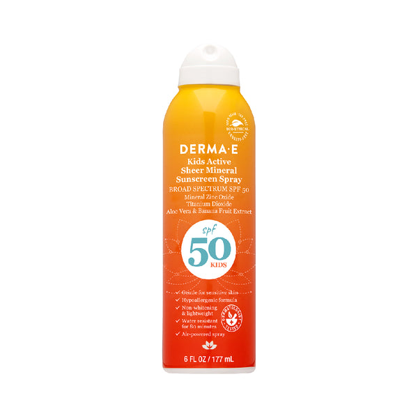 derma e Kids Active Sheer Mineral Sunscreen Spray SPF 50