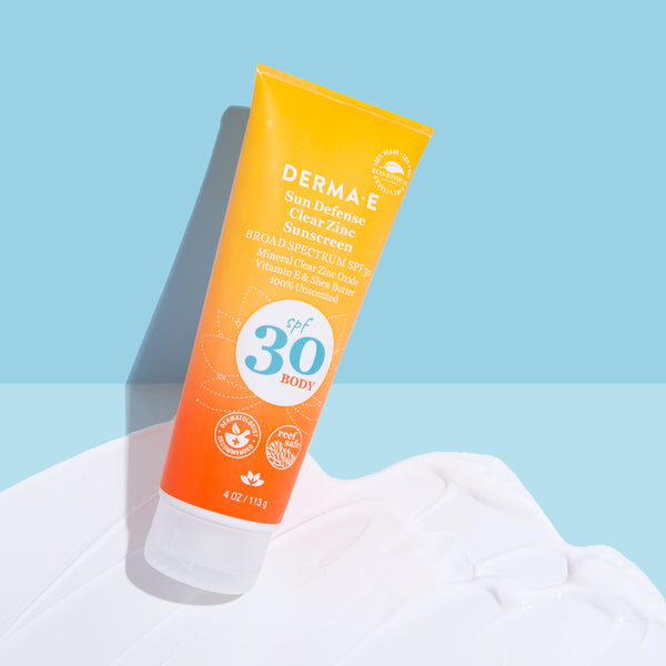 Derma E Sun Defense Clear Zinc Sunscreen SPF30 Body