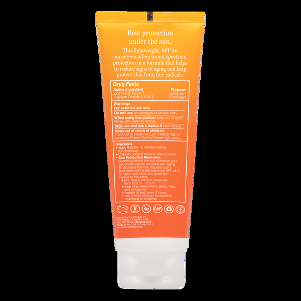 Derma E Sun Defense Clear Zinc Sunscreen SPF30 Body