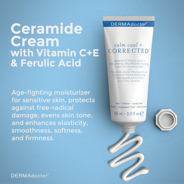 Dermadoctor Calm Cool + Corrected Ceramide C Ferulic Acid + E Brightening Ultra Rich Moisturizing For Sensitive Skin