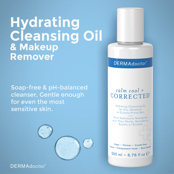 Dermadoctor Calm Cool + Corrected Hydrating Cleansing Oil Moisturizer And Makeup Remover For Dry Sensitive Or Eczema-Prone Skin