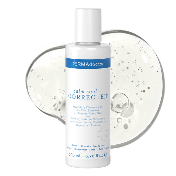 dermadoctor Calm Cool + Corrected Hydrating Cleansing Oil Moisturizer and Makeup Remover for Dry Sensitive or Eczema-Prone Skin